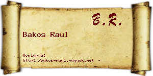 Bakos Raul névjegykártya