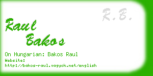 raul bakos business card